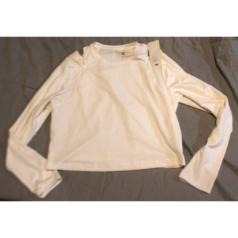 All In Motion Long Sleeve Cropped Cut Outs T Shirt Womens L Nwt